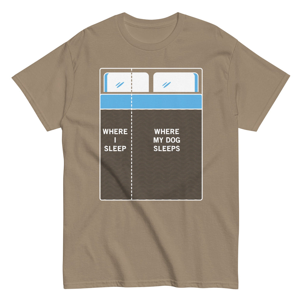 Where I Sleep. Where My Dog Sleeps Men's Classic Tee