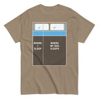 Where I Sleep. Where My Dog Sleeps Men's Classic Tee