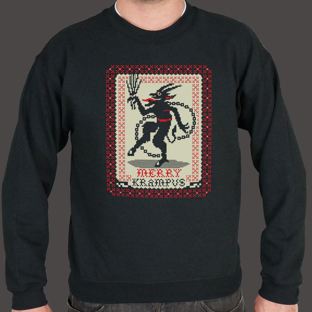 Merry Krampus Christmas Demon in Ugly Sweater Pattern