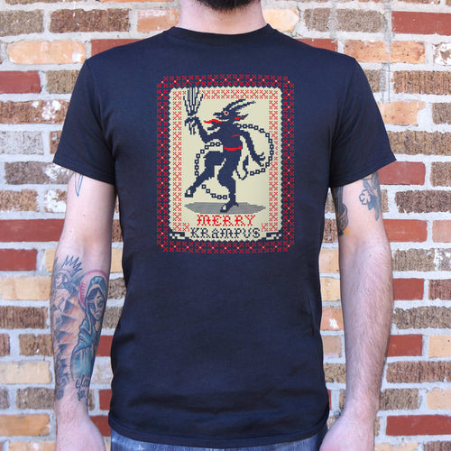 Merry Krampus Christmas Demon in Ugly Sweater Pattern