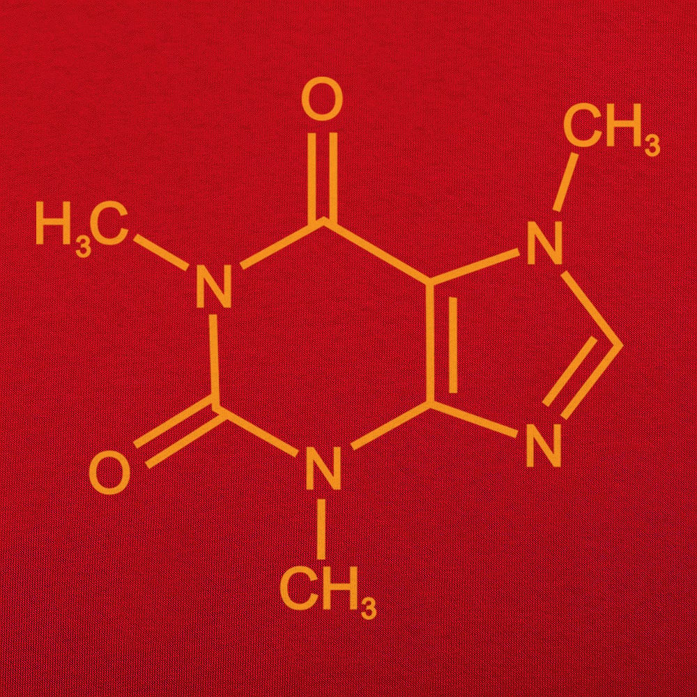 Mighty Caffeine Molecule Chemical Structure Diagram