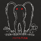 Mothman Cryptid with Glowing Red Eyes