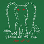 Mothman Cryptid with Glowing Red Eyes
