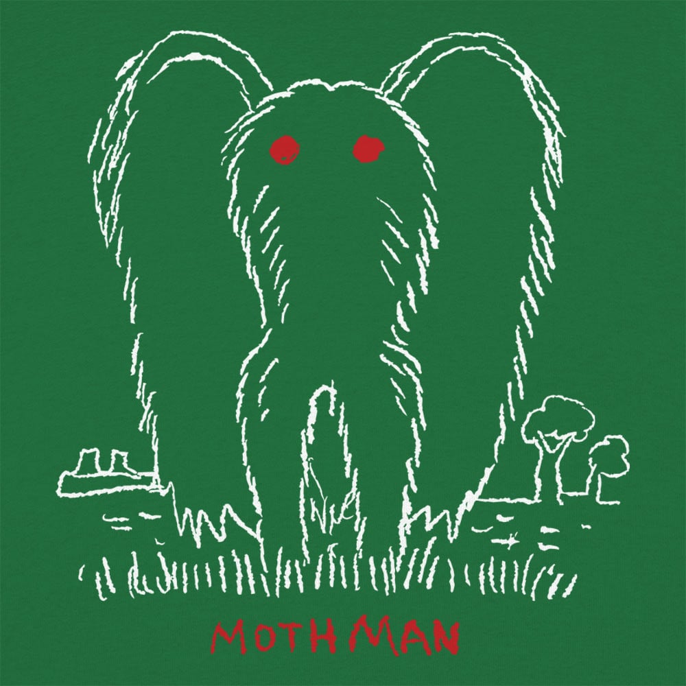 Mothman Cryptid with Glowing Red Eyes