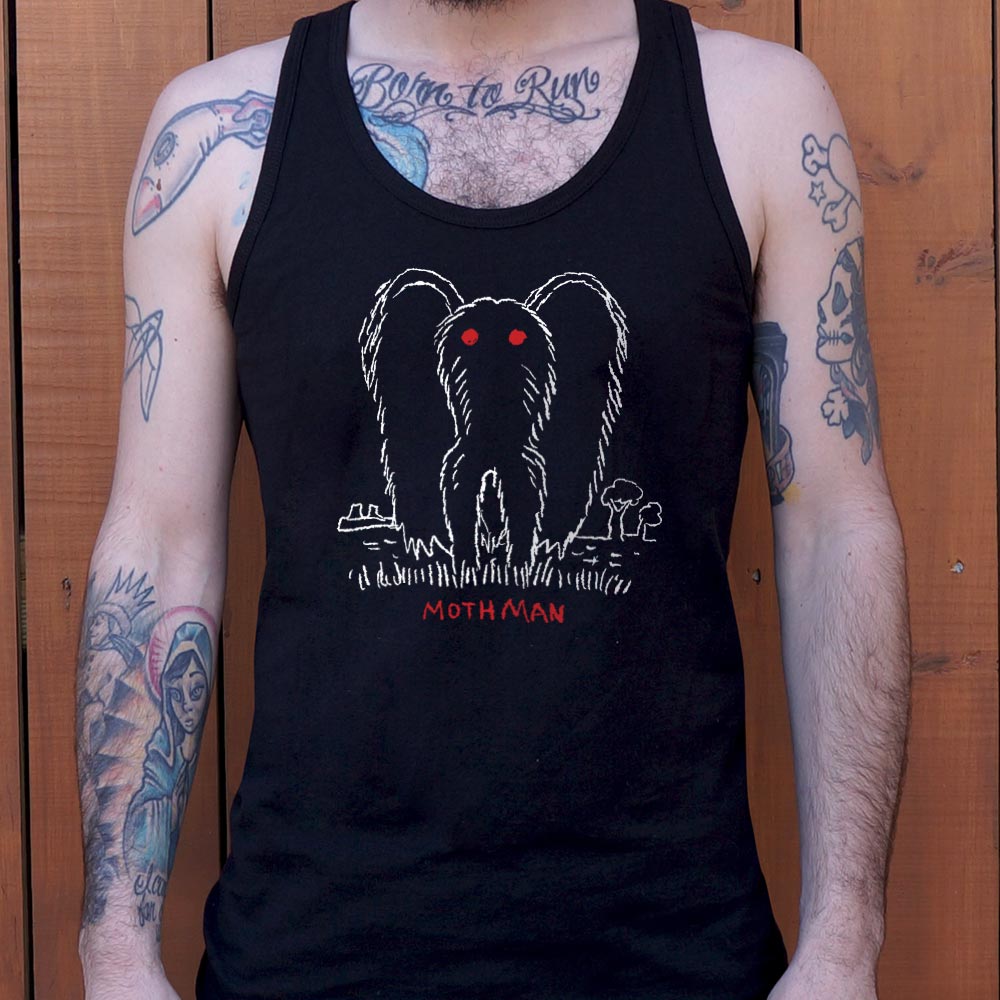 Mothman Cryptid with Glowing Red Eyes