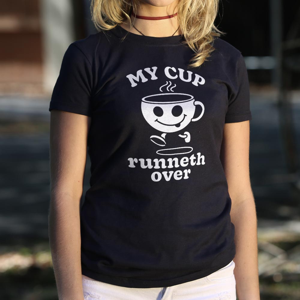 My Cup Runneth Over Happy Coffee Mug Running