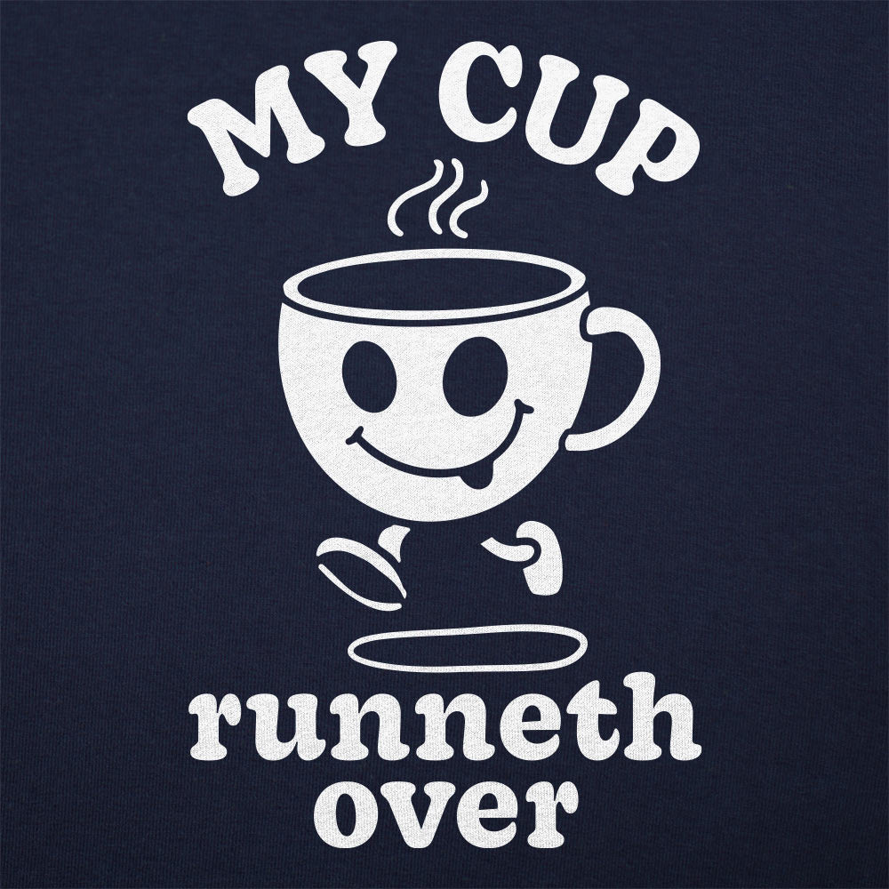 My Cup Runneth Over Happy Coffee Mug Running
