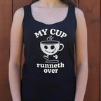 My Cup Runneth Over Happy Coffee Mug Running