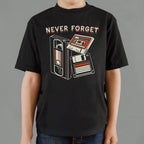 Never Forget Retro VHS Tape Cassette and Floppy Disk