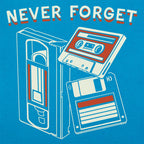 Never Forget Retro VHS Tape Cassette and Floppy Disk