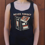 Never Forget Retro VHS Tape Cassette and Floppy Disk