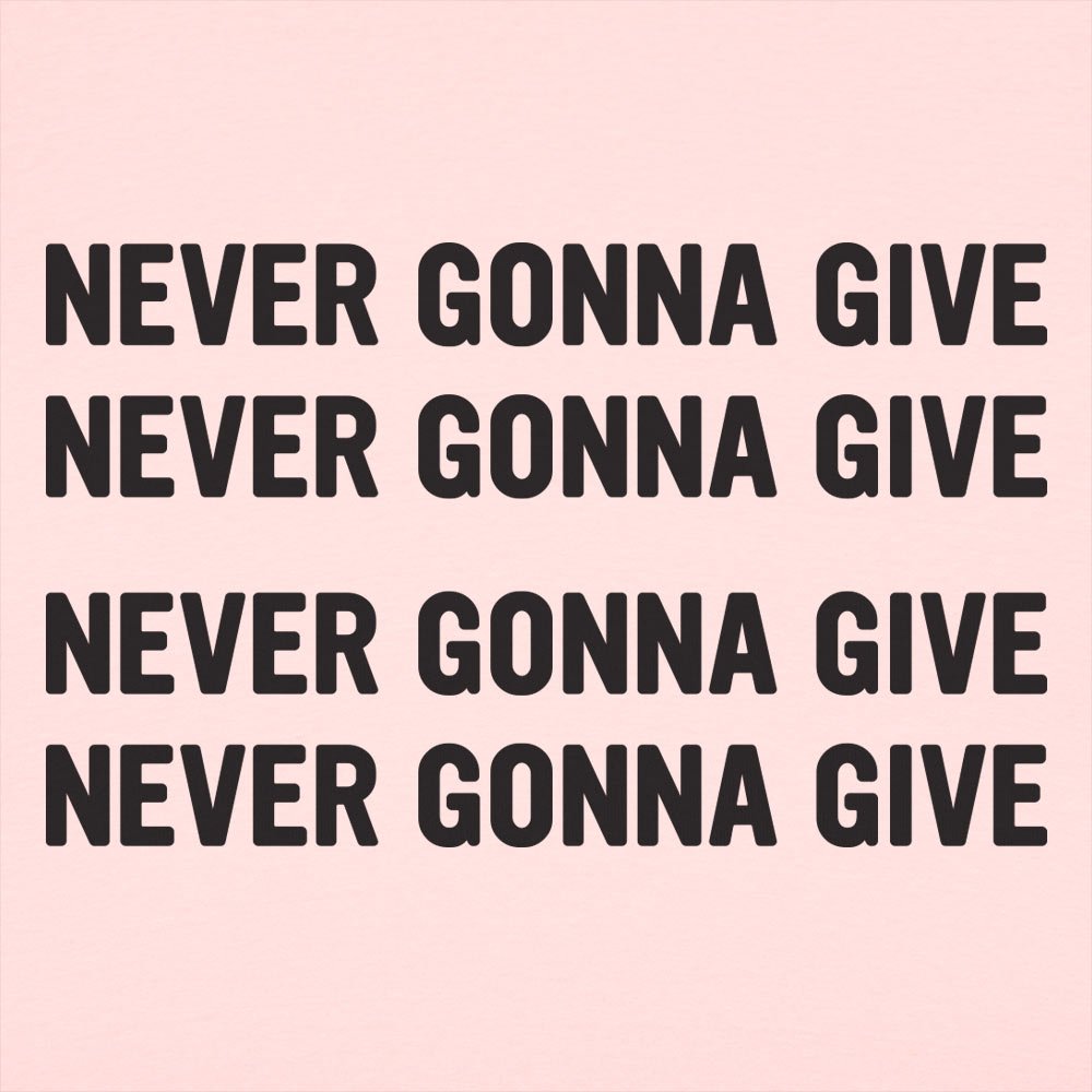 Never Gonna Give Repeated 80s Retro Song Lyric