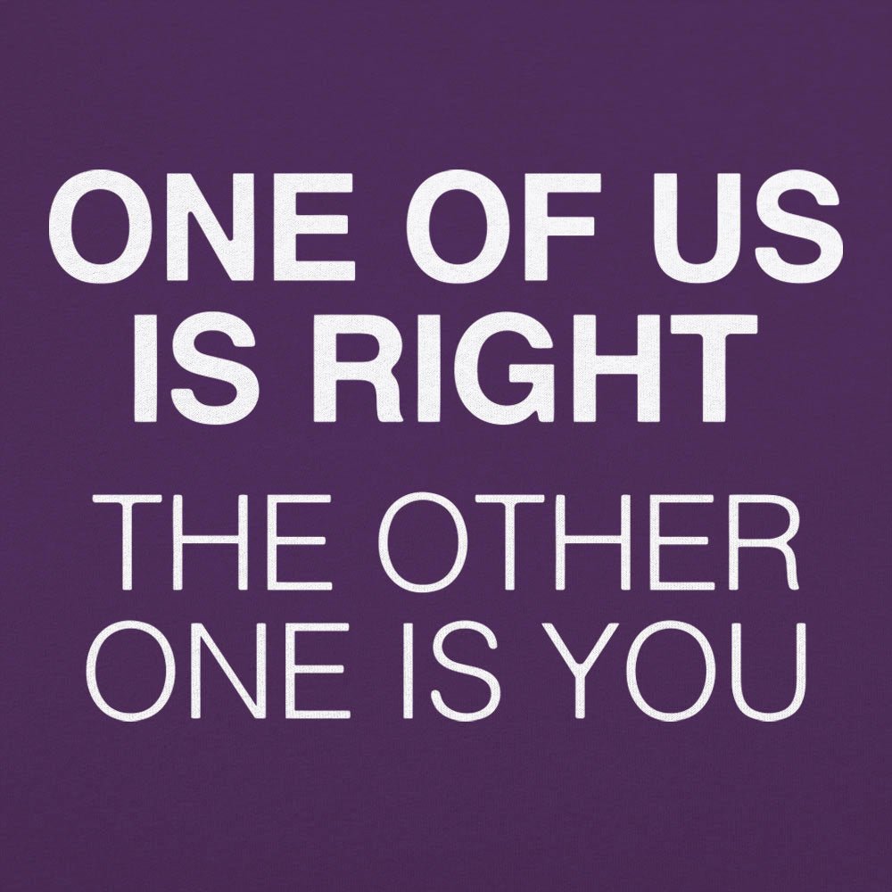 One of Us Is Right. the Other One Is You