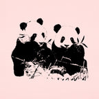 Pandamonium Two Pandas Eating Bamboo