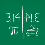 Pi Mirrors Pie 3.14 Symbol and Slice of Pie