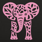 Pink Elephant - Ornamental Mosaic Elephant Design