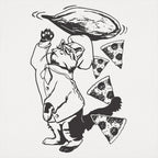 Pizza Cat Chef Tossing Dough and Pepperoni Slices