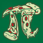 Pizza Pi Symbol Made of Pizza Slices