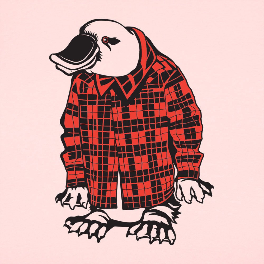 Plaidypus Platypus Wearing Red Plaid Flannel