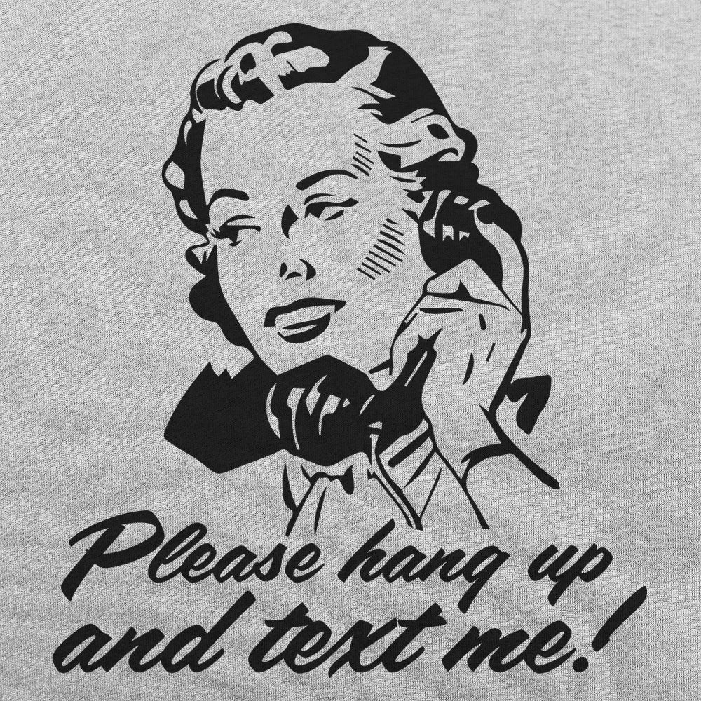 Please Hang Up and Text Me Retro Woman on Telephone