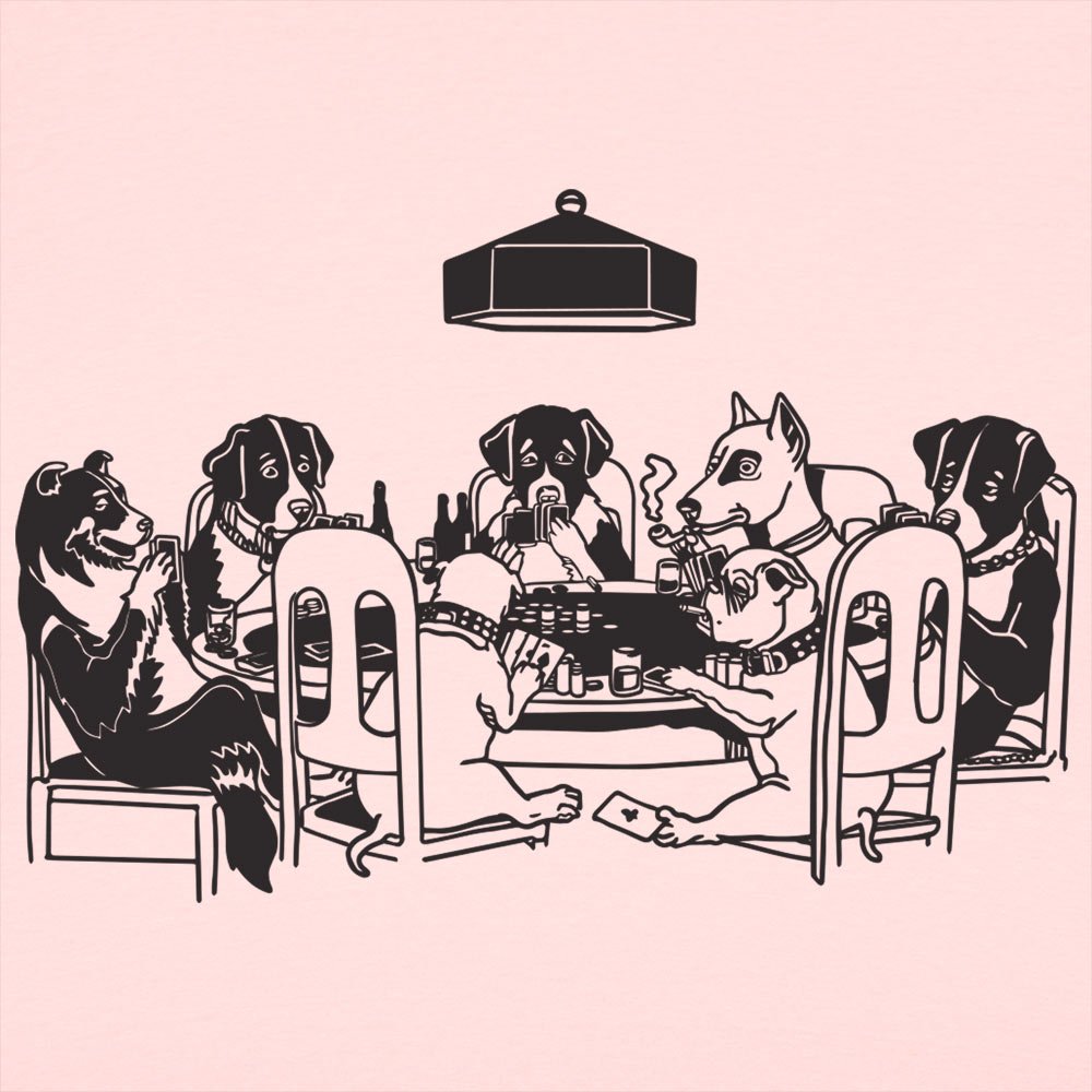 Poker Dogs Playing Cards Around the Table