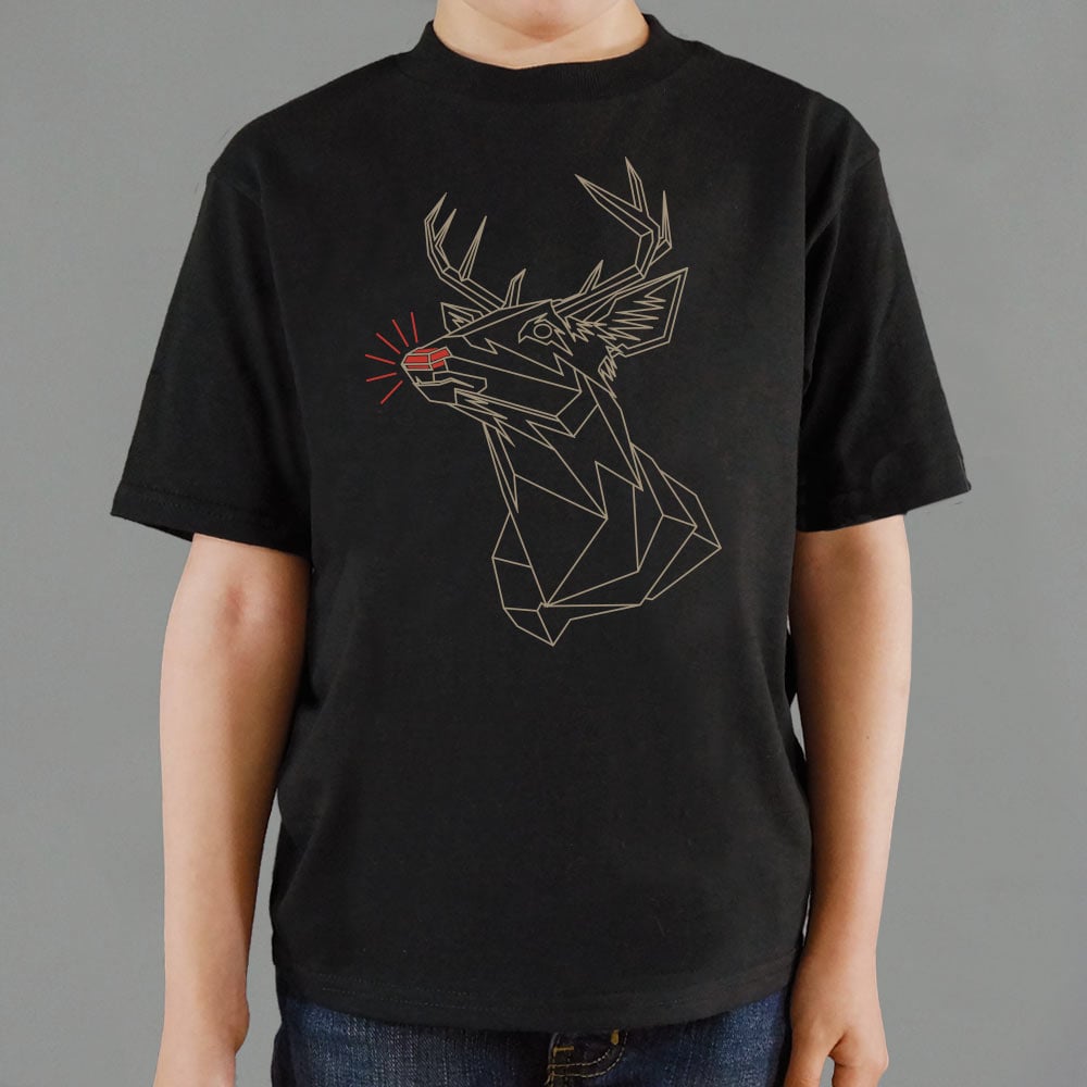 Polygon Rudolph Geometric Glowing Nose Reindeer
