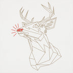 Polygon Rudolph Geometric Glowing Nose Reindeer