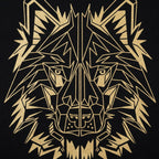 Polygon Wolf Geometric Gold Wolf Head Design