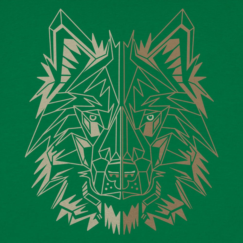 Polygon Wolf Geometric Gold Wolf Head Design