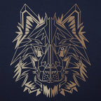 Polygon Wolf Geometric Gold Wolf Head Design