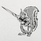 Protect Your Nuts Squirrel with Knife