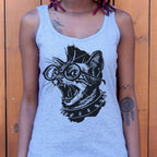 Punk Cat with Spiked Collar and Glasses