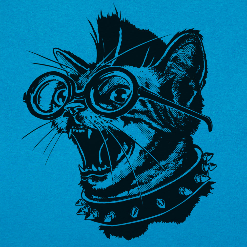 Punk Cat with Spiked Collar and Glasses