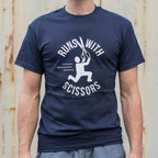 Runs With Scissors Stick Figure Warning Sign