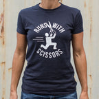 Runs With Scissors Stick Figure Warning Sign