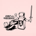 A Salt With a Deadly Weapon. Salt Shaker Wielding a Sword