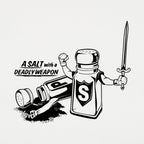 A Salt With a Deadly Weapon. Salt Shaker Wielding a Sword