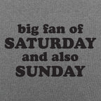 Big Fan of Saturday and Also Sunday Weekend Quote