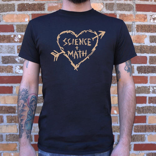 Science Loves Math Carved Heart with Arrow