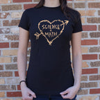 Science Loves Math Carved Heart with Arrow