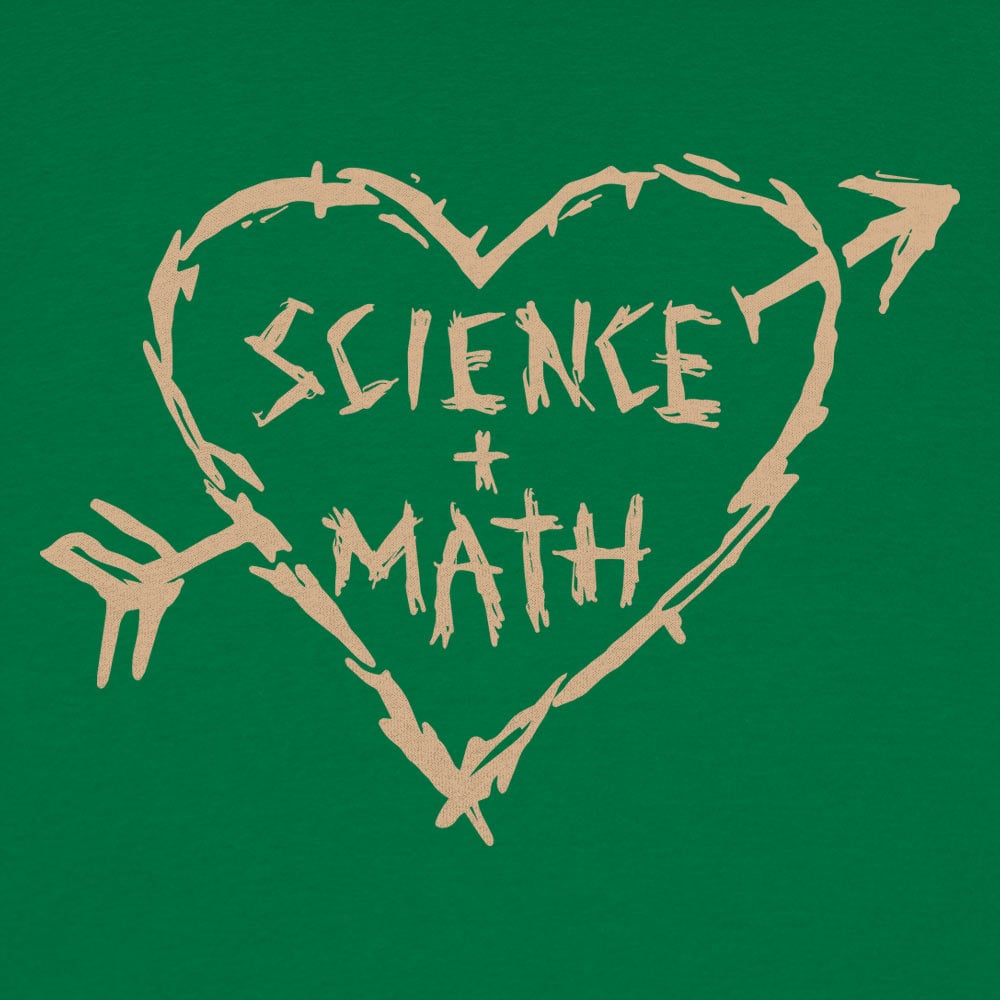 Science Loves Math Carved Heart with Arrow