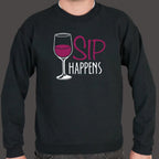 Sip Happens Wine Glass Pun