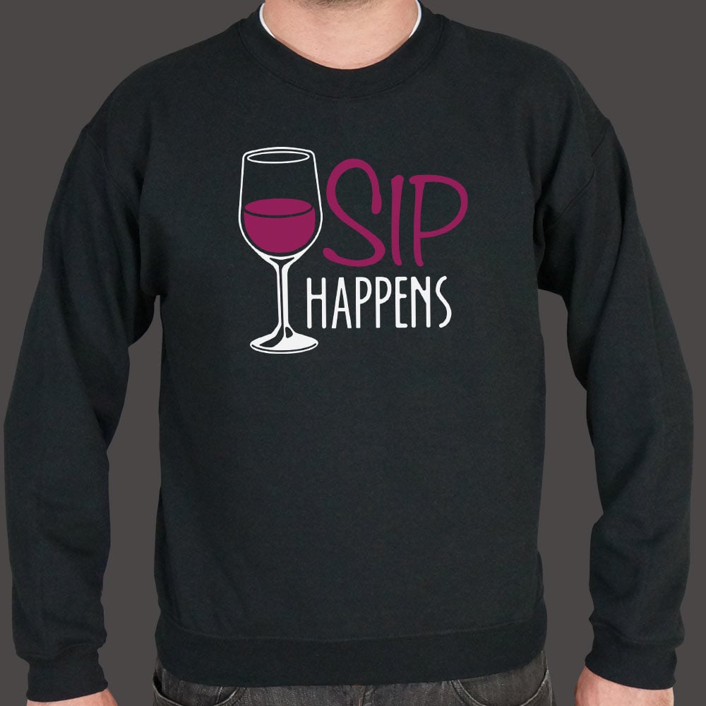 Sip Happens Wine Glass Pun