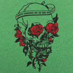 Skull And Roses Tattoo Design with Love and Death Banner