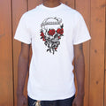 Skull And Roses Tattoo Design with Love and Death Banner