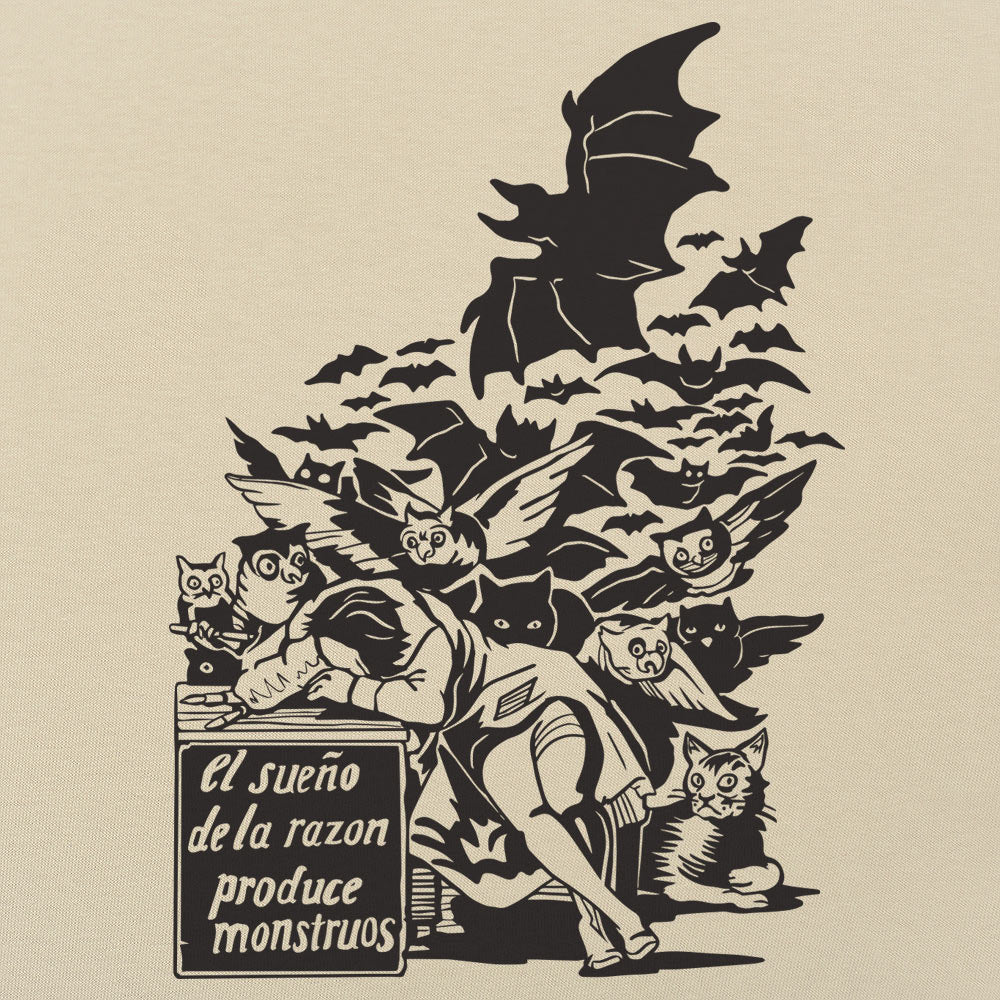 Sleep of Reason Produces Monsters. Goya Art with Owls and Bats