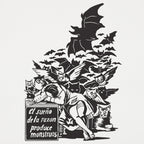 Sleep of Reason Produces Monsters. Goya Art with Owls and Bats