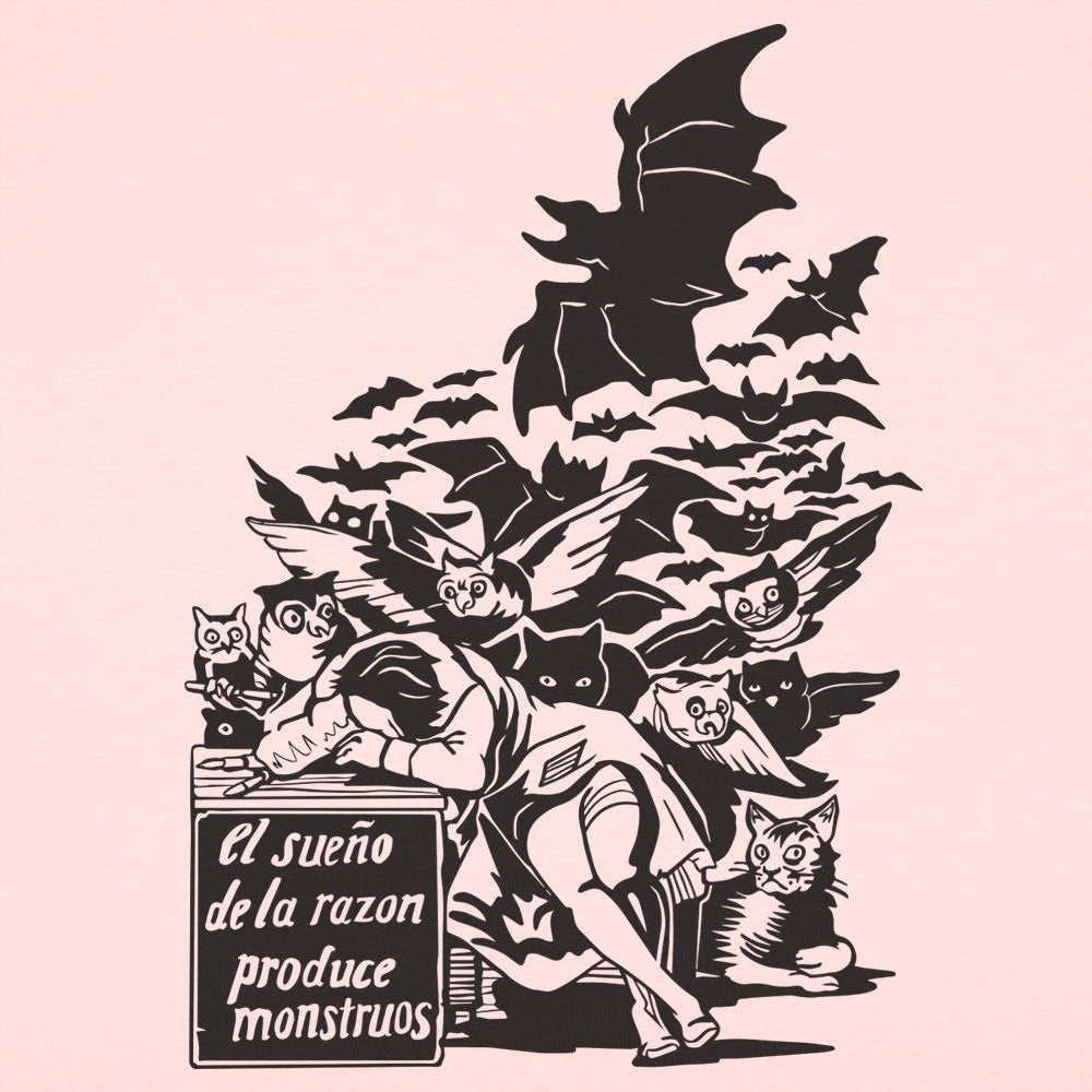 Sleep of Reason Produces Monsters. Goya Art with Owls and Bats