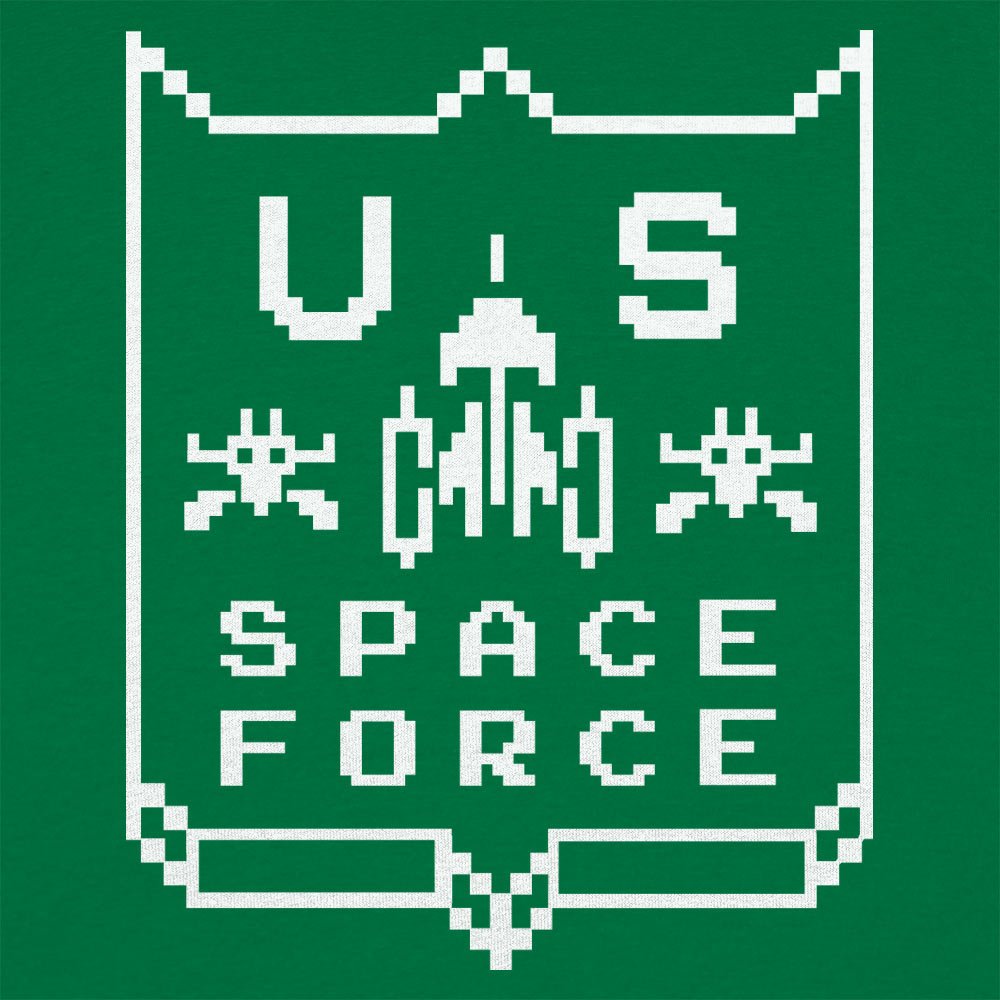 US Space Force Retro 8-Bit  Alien Invaders Graphic