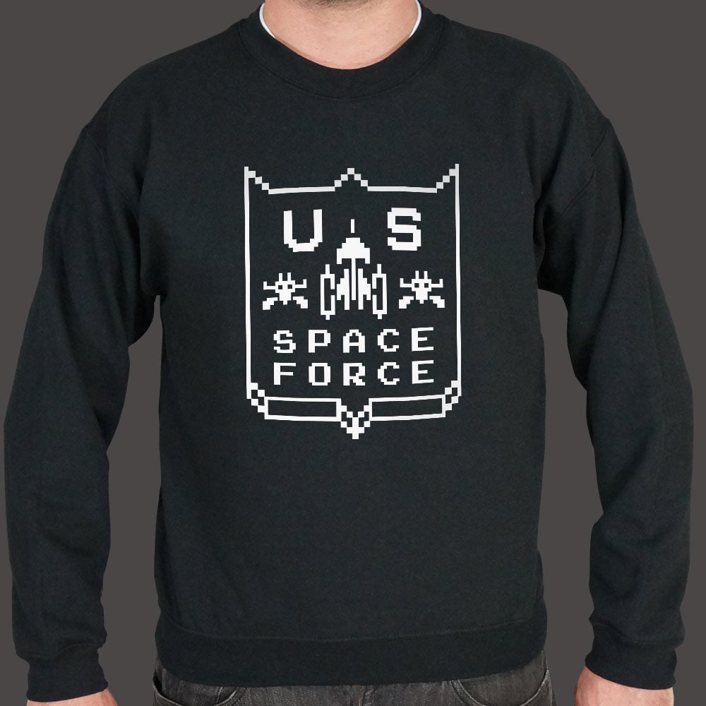 US Space Force Retro 8-Bit  Alien Invaders Graphic